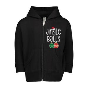 Jingle Balls Festive Christmas Holiday Toddler Zip Fleece Hoodie