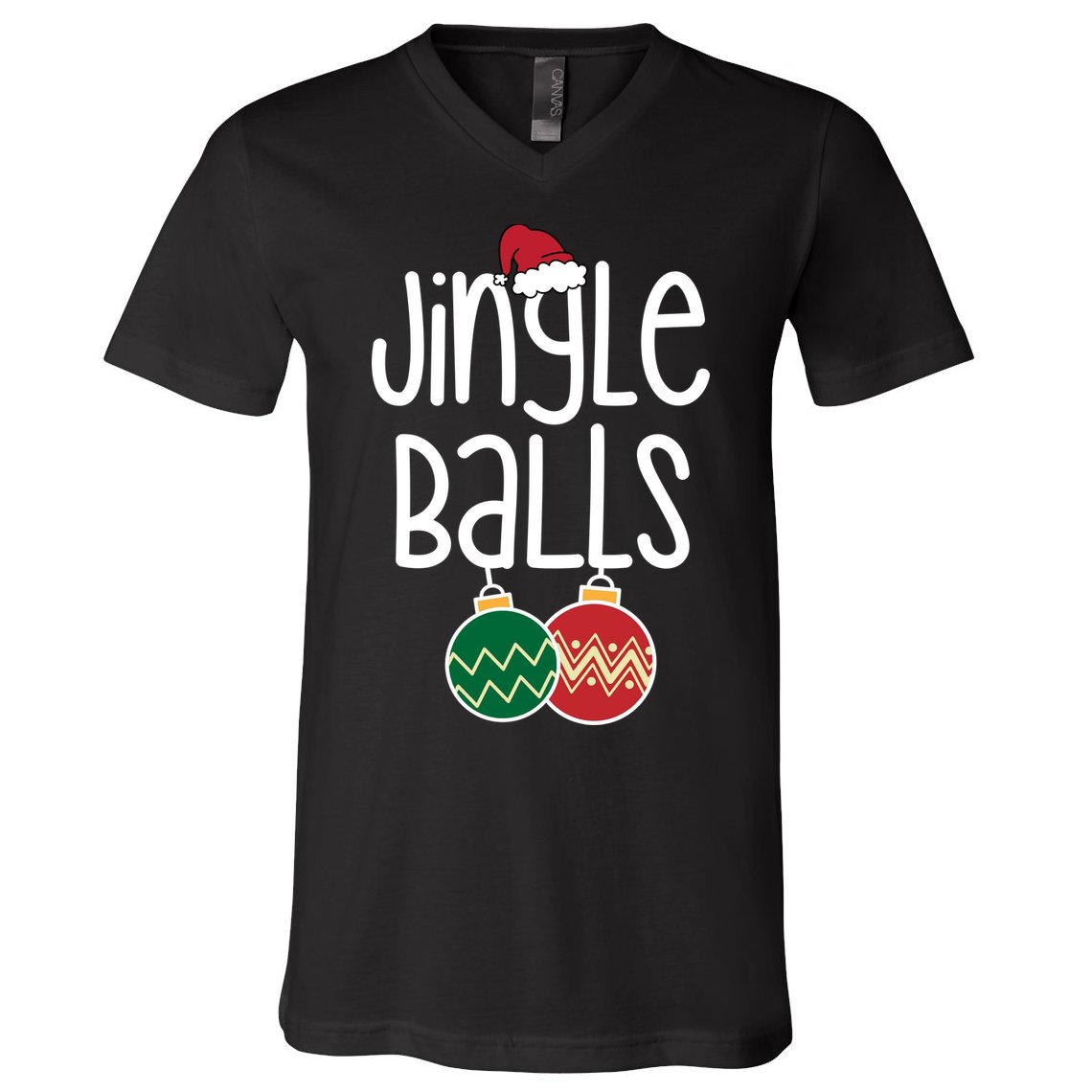 Jingle Balls Festive Christmas Holiday V-Neck T-Shirt