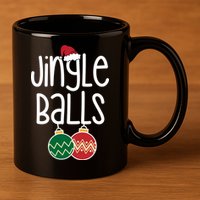 Jingle Balls Festive Christmas Holiday 11oz C Handle Ceramic Mug
