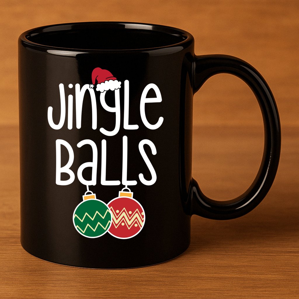 Jingle Balls Festive Christmas Holiday 11oz C Handle Ceramic Mug