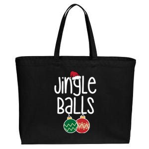 Jingle Balls Festive Christmas Holiday Cotton Canvas Jumbo Tote