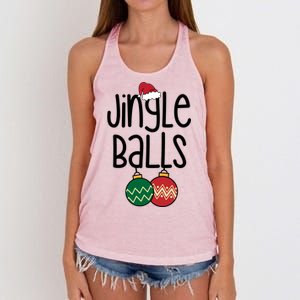 Jingle Balls Festive Christmas Holiday Women's Knotted Racerback Tank