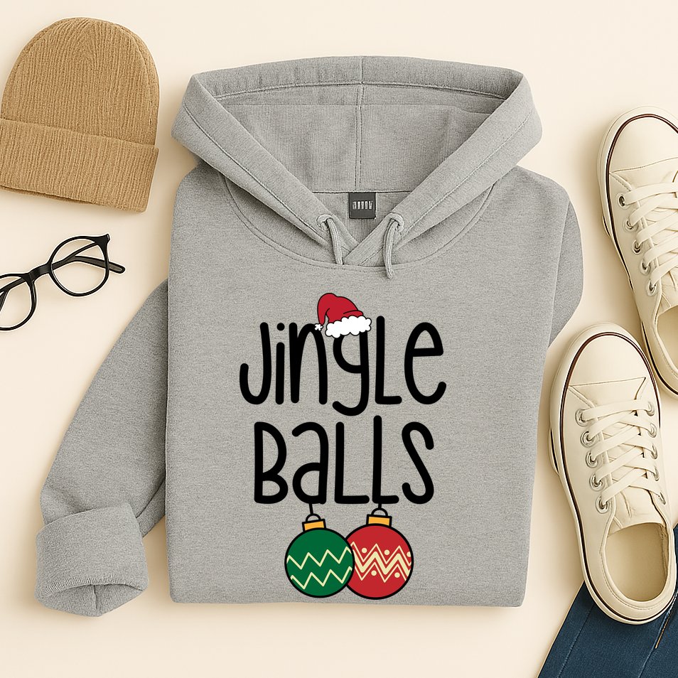 Jingle Balls Festive Christmas Holiday Hoodie