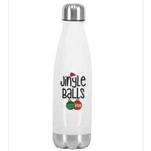 Jingle Balls Festive Christmas Holiday Stainless Steel Insulated Water Bottle