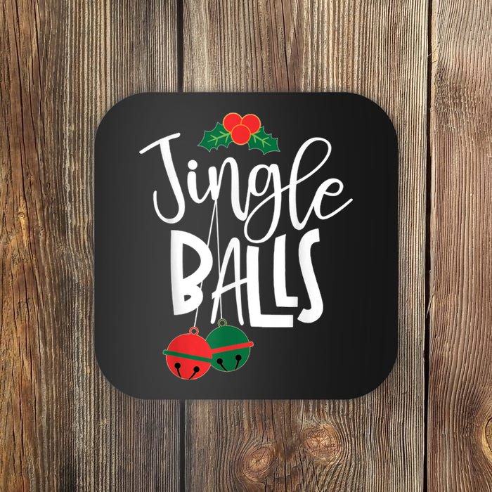 Jingle Balls Funny Couple Matching Christmas Pjs Coaster