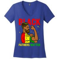 Juneteenth Black Father Dope Black Dad King Father's Day Gift Women's V-Neck T-Shirt