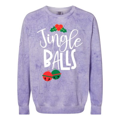 Jingle Balls Funny Couple Matching Christmas Pjs Colorblast Crewneck Sweatshirt