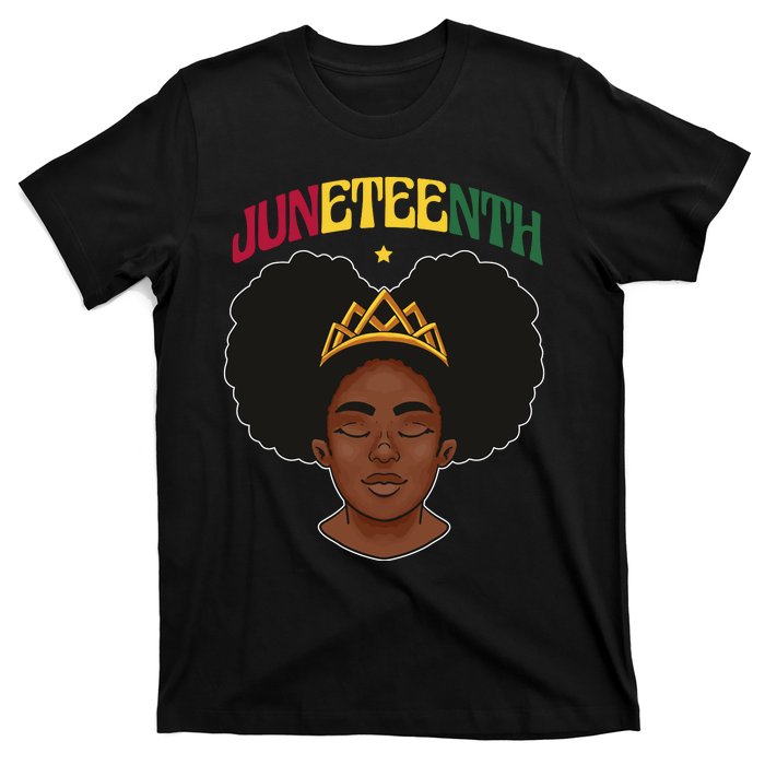 Juneteenth Black Female Crown Pride T-Shirt