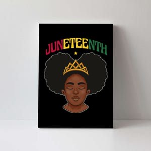 Juneteenth Black Female Crown Pride Canvas