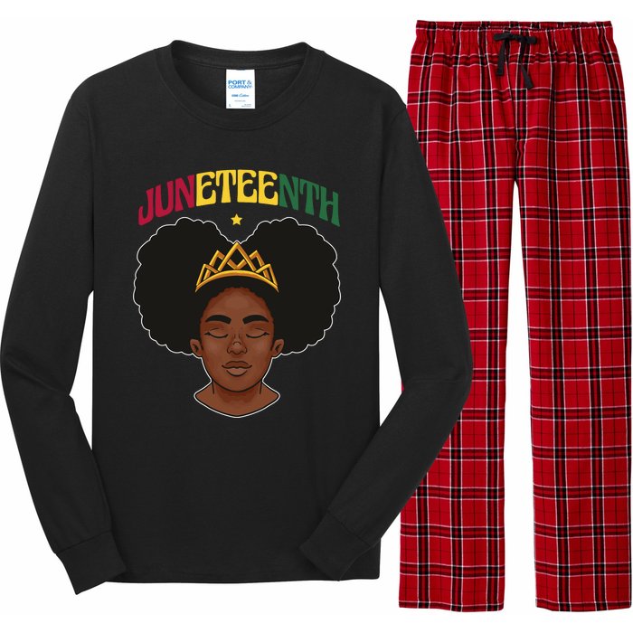 Juneteenth Black Female Crown Pride Long Sleeve Pajama Set