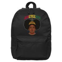 Juneteenth Black Female Crown Pride 16 in Basic Backpack