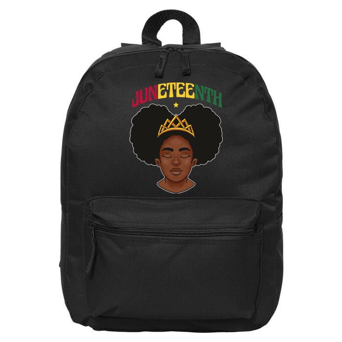 Juneteenth Black Female Crown Pride 16 in Basic Backpack