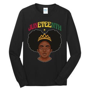 Juneteenth Black Female Crown Pride Tall Long Sleeve T-Shirt