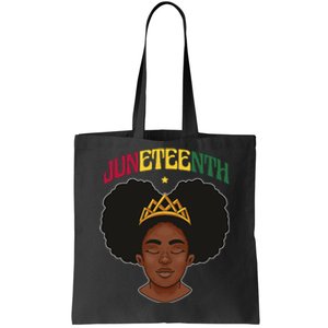 Juneteenth Black Female Crown Pride Tote Bag