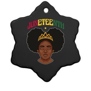 Juneteenth Black Female Crown Pride Ceramic Star Ornament