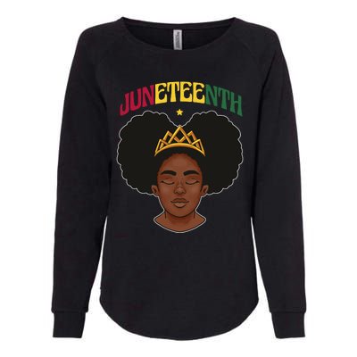 Juneteenth Black Female Crown Pride Womens California Wash Sweatshirt