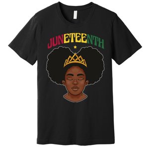 Juneteenth Black Female Crown Pride Premium T-Shirt