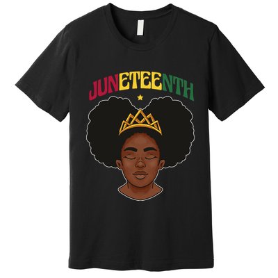 Juneteenth Black Female Crown Pride Premium T-Shirt