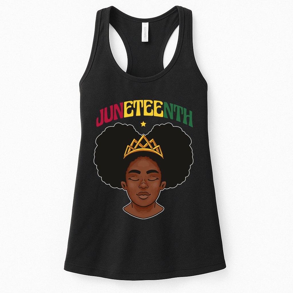 Juneteenth Black Female Crown Pride Womens Tank Top