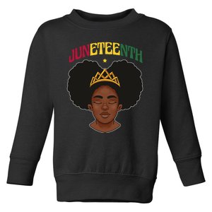 Juneteenth Black Female Crown Pride Toddler Sweatshirt