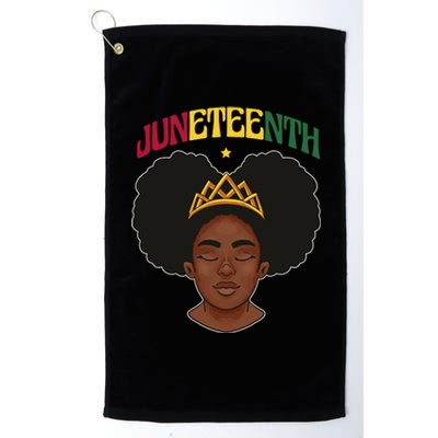 Juneteenth Black Female Crown Pride Platinum Collection Golf Towel