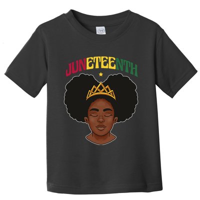 Juneteenth Black Female Crown Pride Toddler T-Shirt