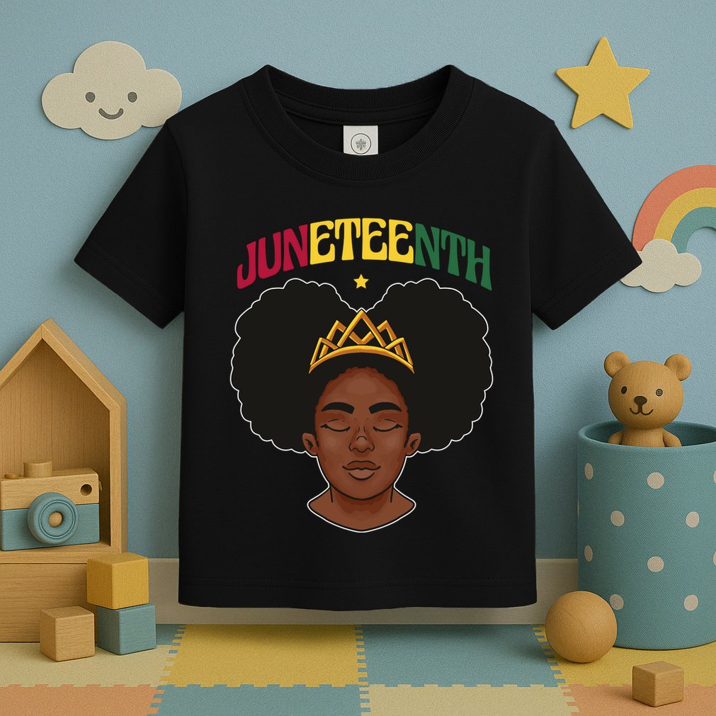 Juneteenth Black Female Crown Pride Toddler T-Shirt