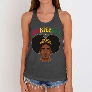 Juneteenth Black Female Crown Pride Women's Knotted Racerback Tank