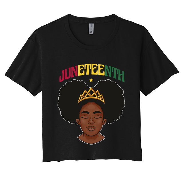 Juneteenth Black Female Crown Pride Crop Top