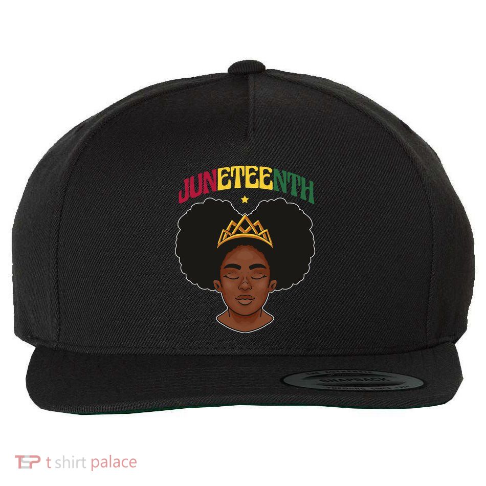 Juneteenth Black Female Crown Pride Wool Snapback Cap