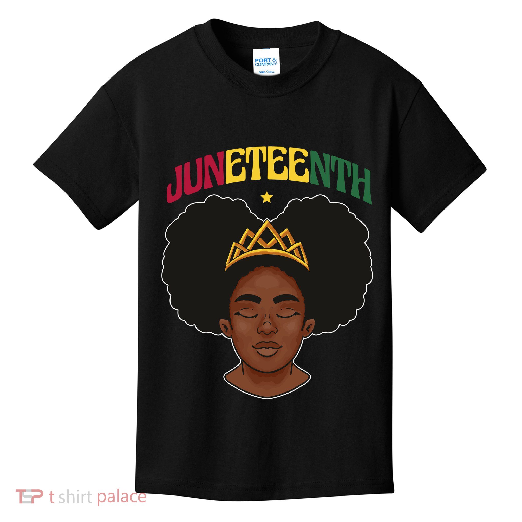 Juneteenth Black Female Crown Pride Kids T-Shirt