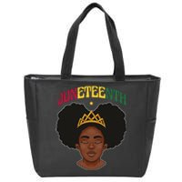 Juneteenth Black Female Crown Pride Zip Tote Bag