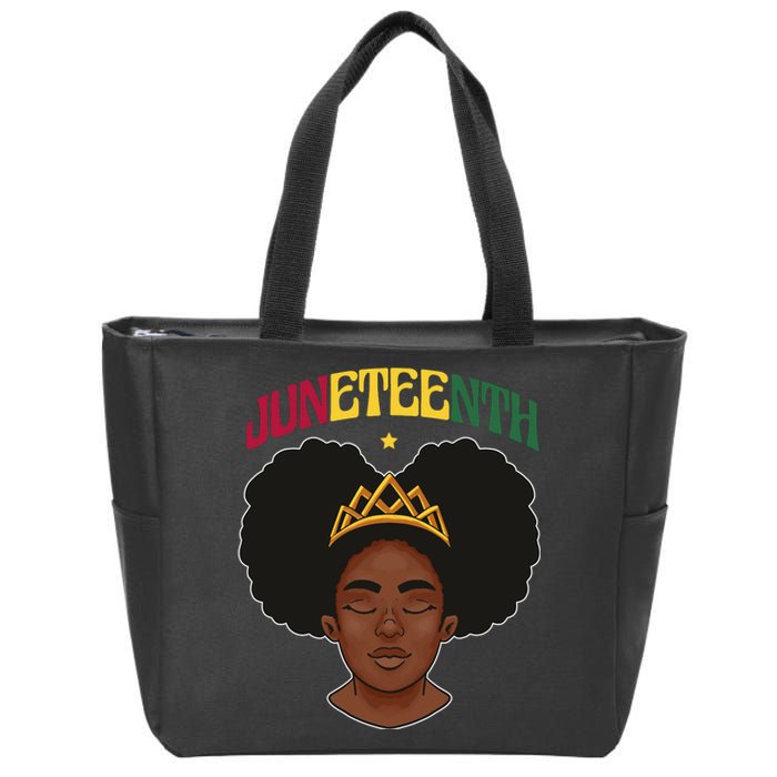 Juneteenth Black Female Crown Pride Zip Tote Bag