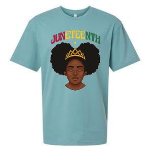 Juneteenth Black Female Crown Pride Sueded Cloud Jersey T-Shirt