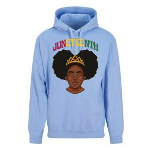 Juneteenth Black Female Crown Pride Unisex Surf Hoodie