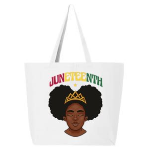 Juneteenth Black Female Crown Pride 25L Jumbo Tote