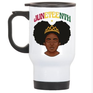 Juneteenth Black Female Crown Pride Stainless Steel Travel Mug