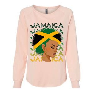 Jamaican Black Girl Jamaica Flag Hair Womens California Wash Sweatshirt