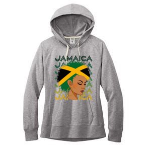 Jamaican Black Girl Jamaica Flag Hair Women's Fleece Hoodie