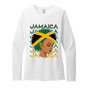 Jamaican Black Girl Jamaica Flag Hair Womens CVC Long Sleeve Shirt