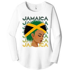 Jamaican Black Girl Jamaica Flag Hair Women's Perfect Tri Tunic Long Sleeve Shirt