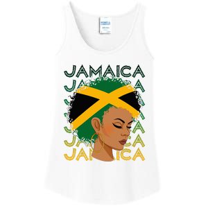 Jamaican Black Girl Jamaica Flag Hair Ladies Essential Tank