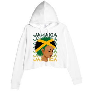 Jamaican Black Girl Jamaica Flag Hair Crop Fleece Hoodie