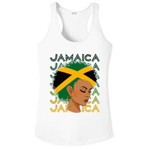 Jamaican Black Girl Jamaica Flag Hair Ladies PosiCharge Competitor Racerback Tank