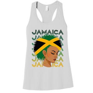 Jamaican Black Girl Jamaica Flag Hair Women's Racerback Tank