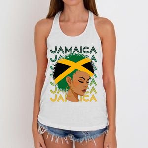 Jamaican Black Girl Jamaica Flag Hair Women's Knotted Racerback Tank