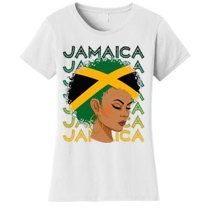 Jamaican Black Girl Jamaica Flag Hair Women's T-Shirt