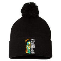 James Baldwin Graffiti Art Juneteenth Black History Month Pom Pom 12in Knit Beanie