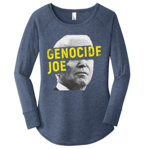 Joe Biden Genocide Anti Biden Funny Conservative Political Women's Perfect Tri Tunic Long Sleeve Shirt