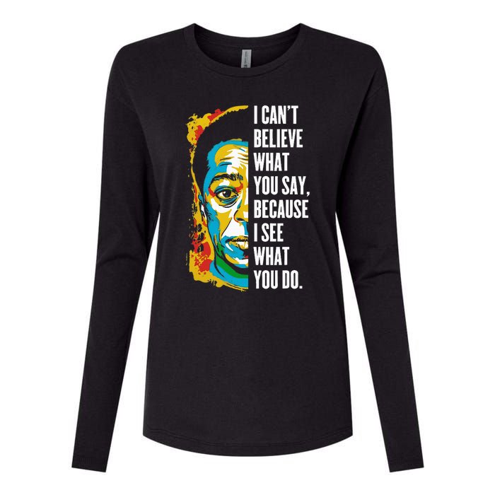 James Baldwin Graffiti Art Juneteenth Black History Month Womens Cotton Relaxed Long Sleeve T-Shirt